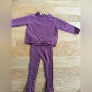 Zara cashmere sweater and leggings set purple / mauve size 12-18